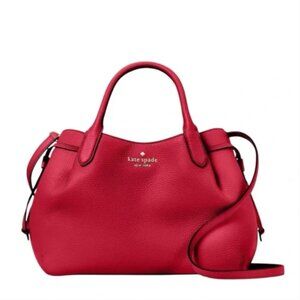 ♠️kate spade Dumpling Pebbled Leather Large Satchel, Perfect Cherry Red NWT